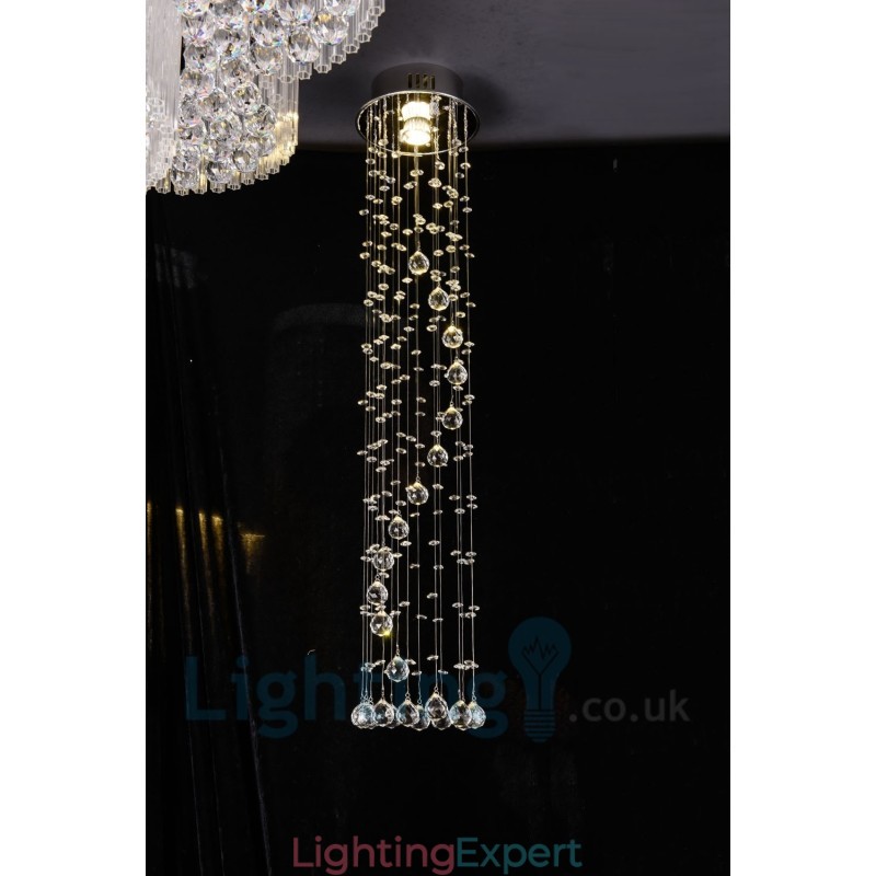 1 Light Cheap Modern K9 Crystal Round Flush Mount Ceiling Light