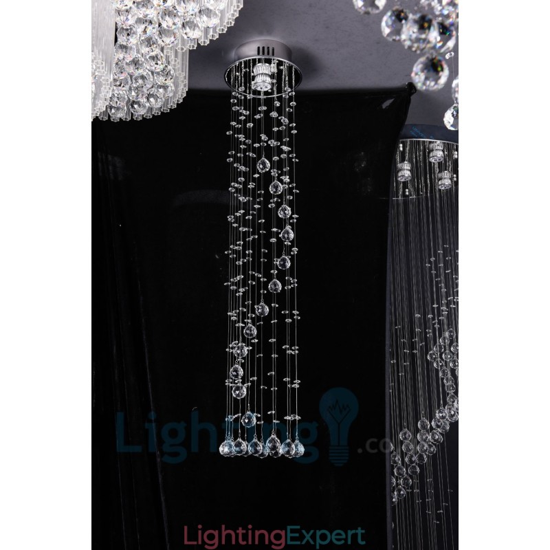 1 Light Cheap Modern K9 Crystal Round Flush Mount Ceiling Light