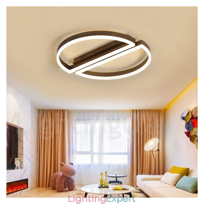 Round Modern Comtemporary Alumilium Ceiling Light Flush Mount Light with Remoter Dimmer Also Can Be Used As Wall Light