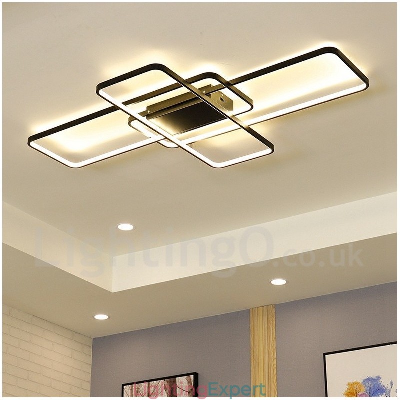 Modern Comtemporary Alumilium Painting Ceiling Light Flush Mount Wall Light with Remoter Dimmer for Living Room Bed Room Also Can Be Used As Wall Light