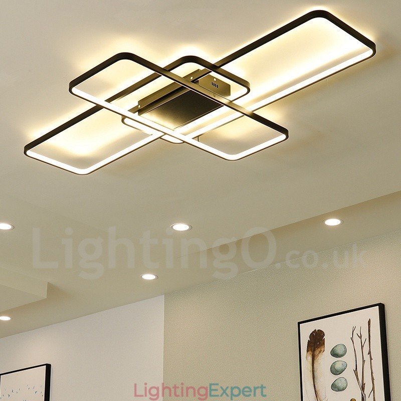 Modern Comtemporary Alumilium Painting Ceiling Light Flush Mount Wall Light with Remoter Dimmer for Living Room Bed Room Also Can Be Used As Wall Light