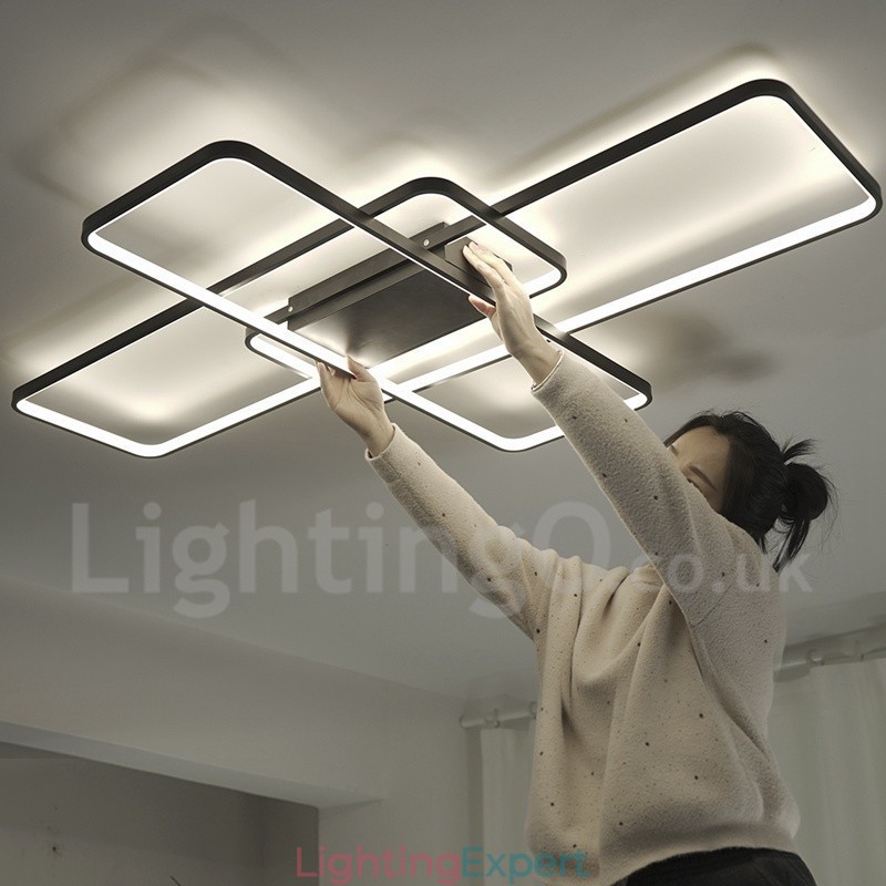 Modern Comtemporary Alumilium Painting Ceiling Light Flush Mount Wall Light with Remoter Dimmer for Living Room Bed Room Also Can Be Used As Wall Light