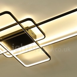 Modern Comtemporary Alumilium Painting Ceiling Light Flush Mount Wall Light with Remoter Dimmer for Living Room Bed Room Also Can Be Used As Wall Light