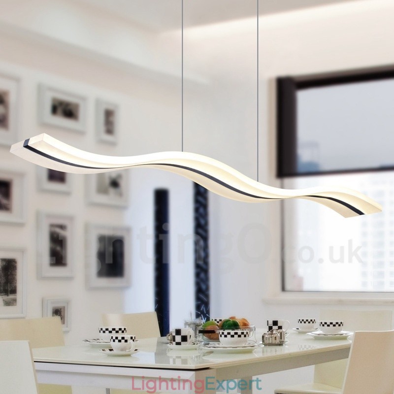 Dimmable Linear Pendant Light with Remote Control Modern Design