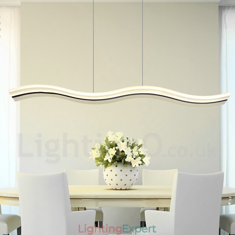 Dimmable Linear Pendant Light with Remote Control Modern Design