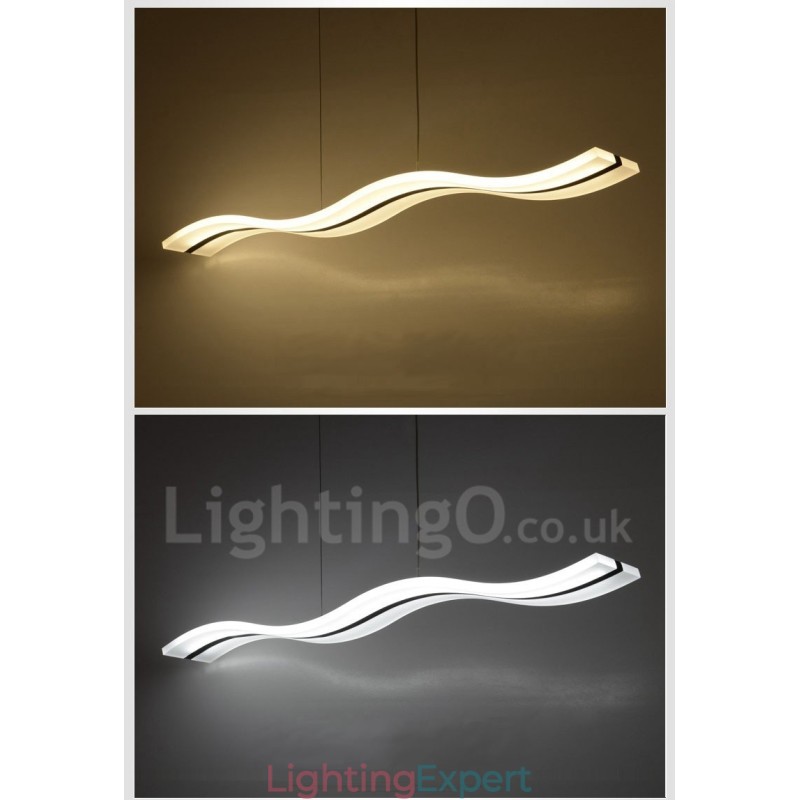 Dimmable Linear Pendant Light with Remote Control Modern Design