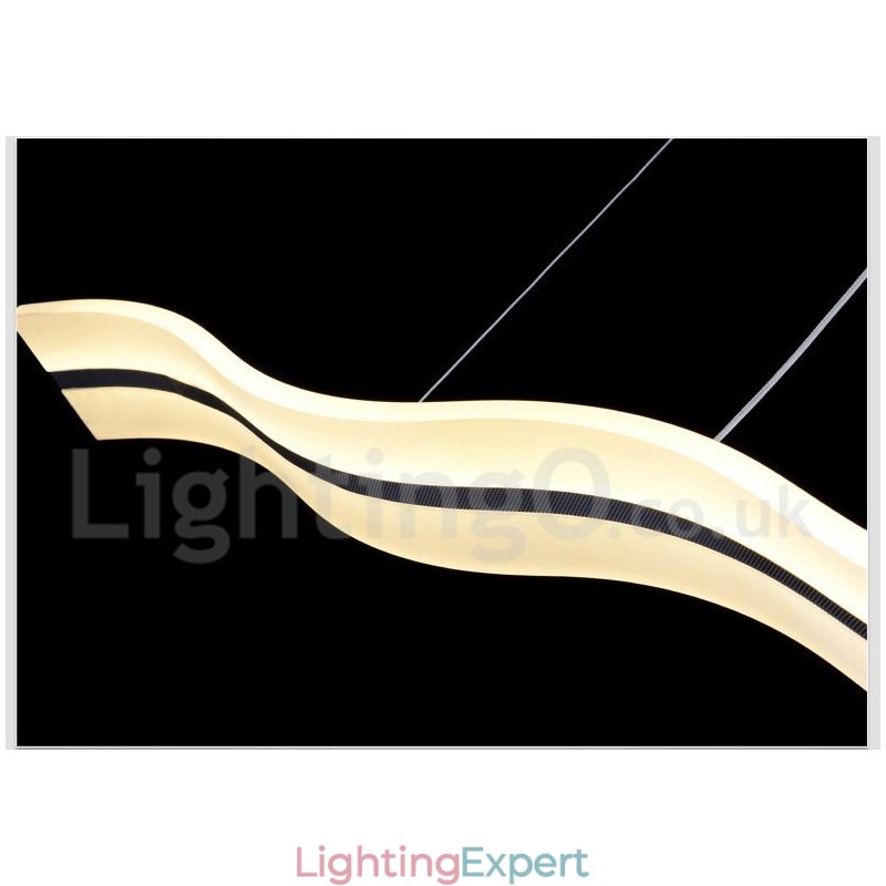 Dimmable Linear Pendant Light with Remote Control Modern Design