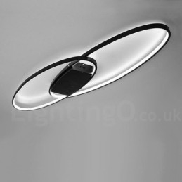 Dimmable Oval Modern Comtemporary Alumilium Ceiling Light Flush Mount Lamp for Living Room Bed Room Also Can Be Used As Wall Light