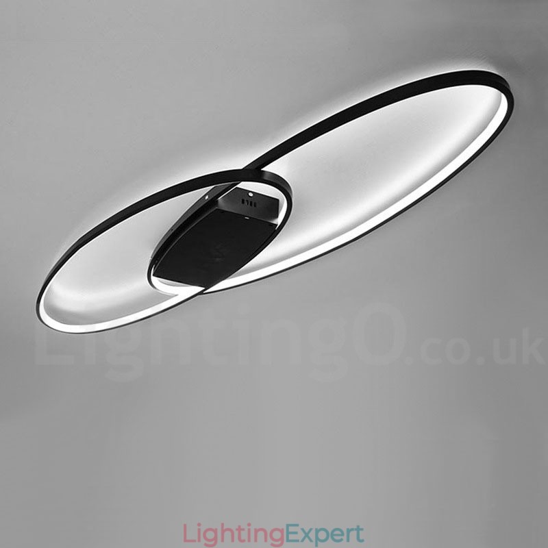 Dimmable Oval Modern Comtemporary Alumilium Ceiling Light Flush Mount Lamp for Living Room Bed Room Also Can Be Used As Wall Light