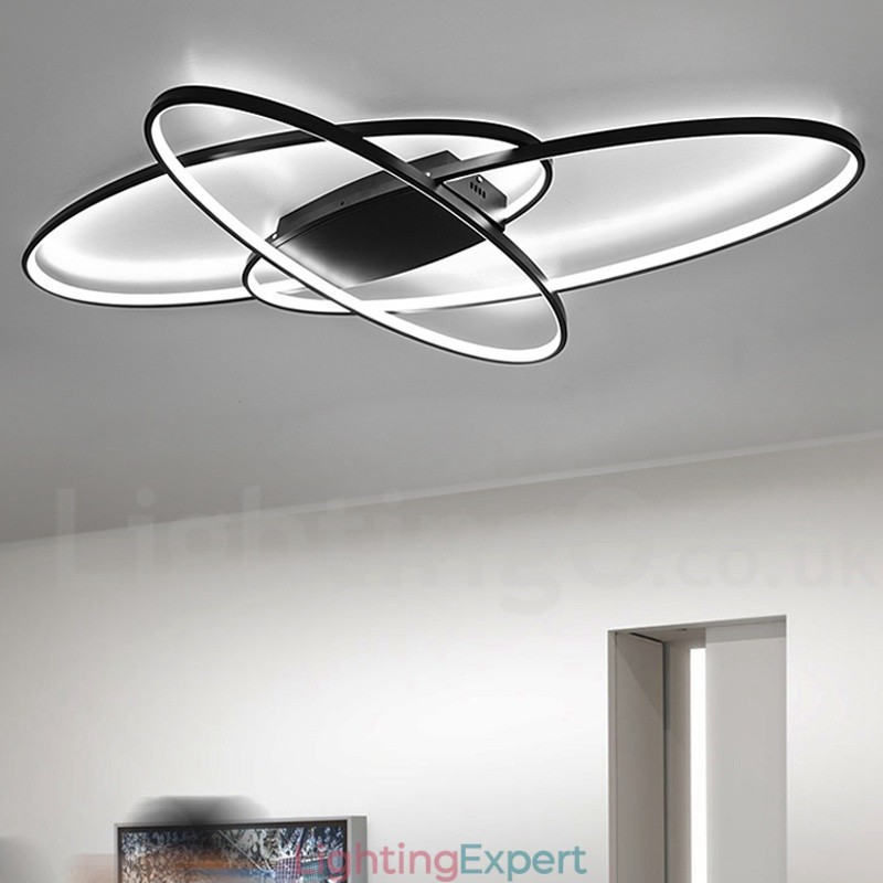 Dimmable Oval Modern Comtemporary Alumilium Ceiling Light Flush Mount Lamp for Living Room Bed Room Also Can Be Used As Wall Light