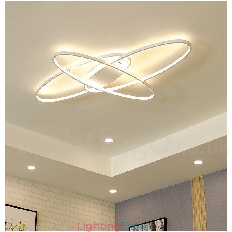 Dimmable Oval Modern Comtemporary Alumilium Ceiling Light Flush Mount Lamp for Living Room Bed Room Also Can Be Used As Wall Light