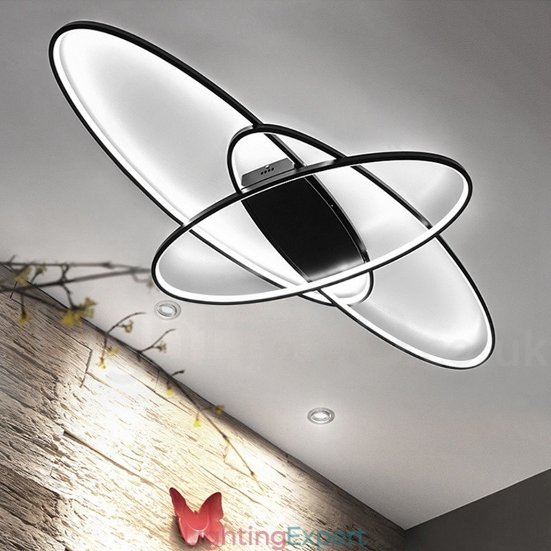 Dimmable Oval Modern Comtemporary Alumilium Ceiling Light Flush Mount Lamp for Living Room Bed Room Also Can Be Used As Wall Light