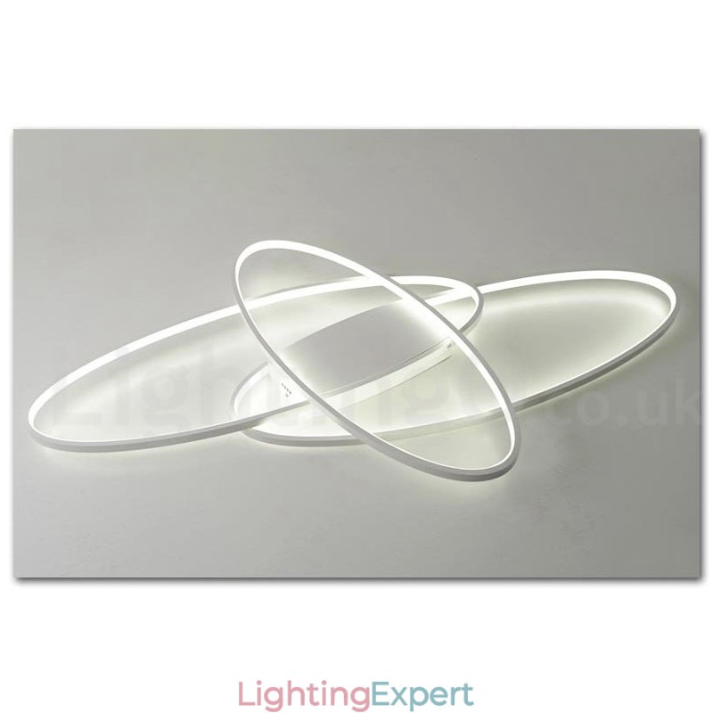 Dimmable Oval Modern Comtemporary Alumilium Ceiling Light Flush Mount Lamp for Living Room Bed Room Also Can Be Used As Wall Light