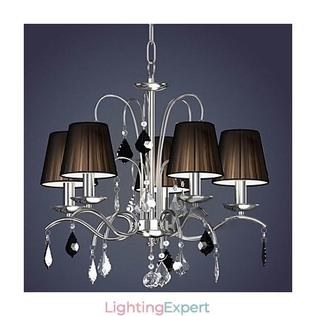 Cloth Lamp Shade Crystal Chandelier 5 Lights Cloth Lamp Shade Crystal Chandelier 5 Lights