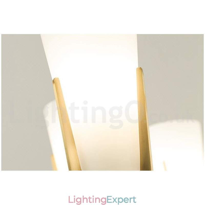 Retro Vintage Brass Crystals Pendant Candle Chandelier with Glass Shades
