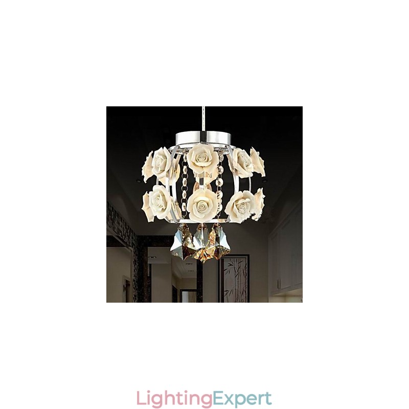 Chandelier Crystal Modern Contemporary Lantern Metal 1 Light