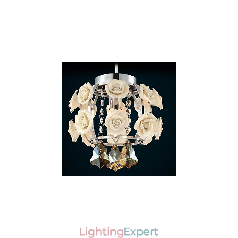 Chandelier Crystal Modern Contemporary Lantern Metal 1 Light
