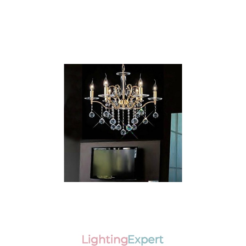 Traditional Classic Crystal Gold Metal Chandelier