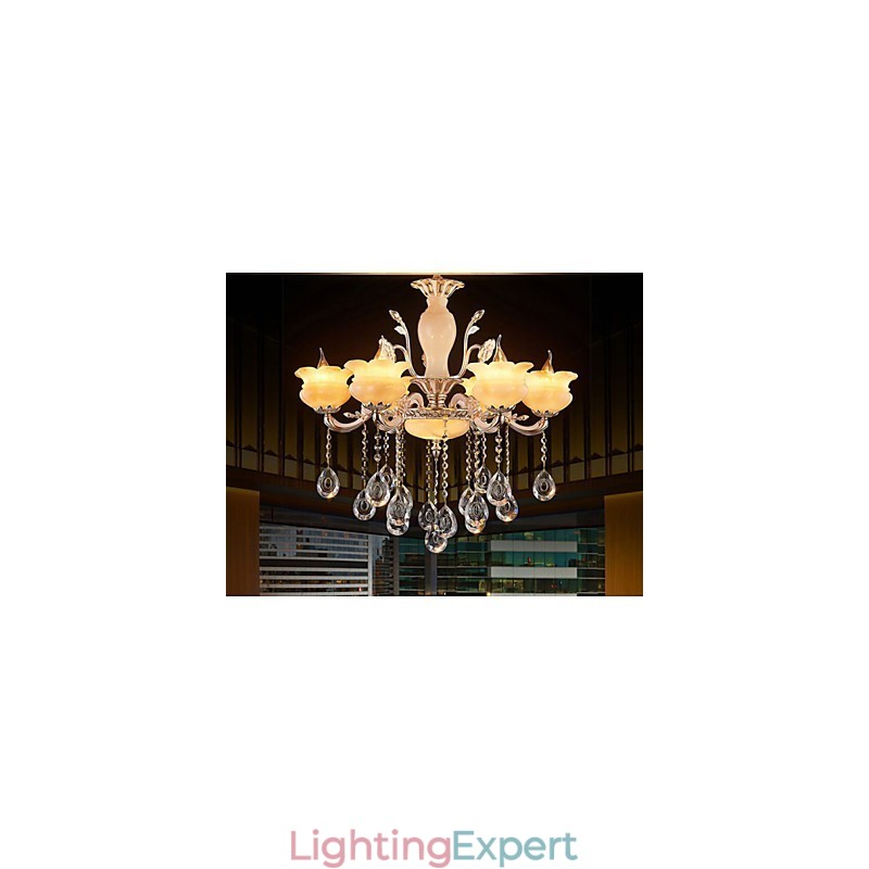 Jade Crystal Pendant lamp Candle Style Chandelier