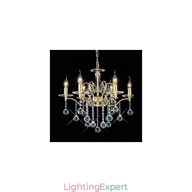 Traditional Classic Crystal Gold Metal Chandelier