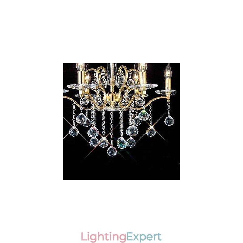 Traditional Classic Crystal Gold Metal Chandelier