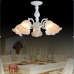 Flush Mount Five Lights White European Retro Classic