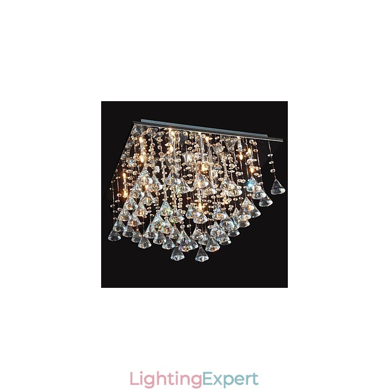 Traditional Classic Crystal Chrome Metal Chandelier