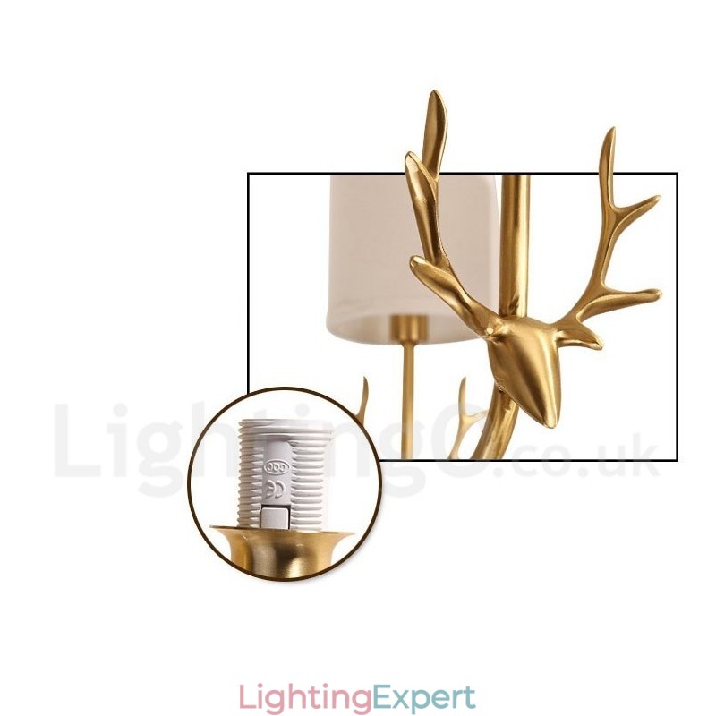 Pure Brass Luxurious Rustic Retro Vintage Brass Pendant Candle Chandelier with Fabric Shades