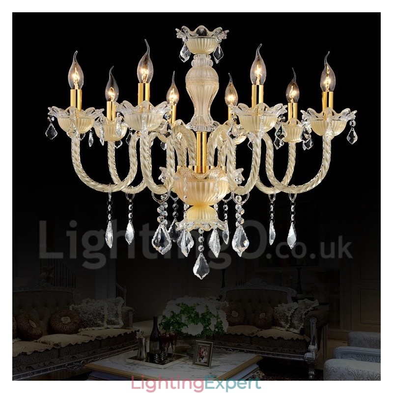 Crystal Luxurious Modern Contemporary Pendant Candle Chandelier