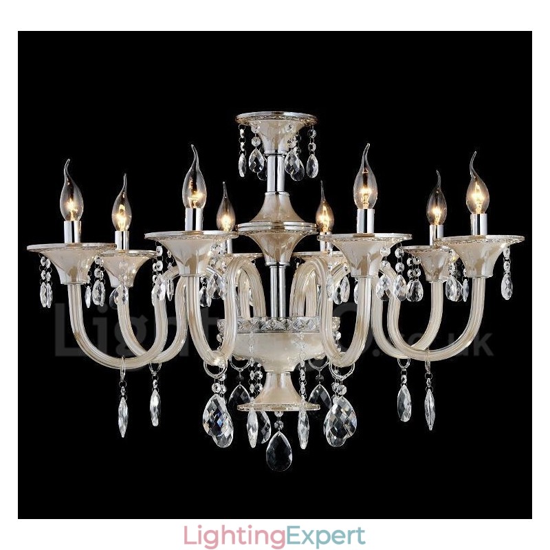 Crystal Luxurious Modern Contemporary Pendant Candle Chandelier