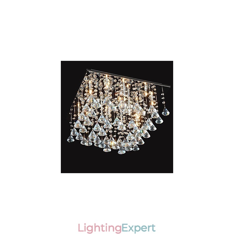 Traditional Classic Crystal Chrome Metal Chandelier