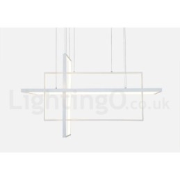 Dimmable Linear Pendant Light with Remote Control Ambient Light Painted Finishes Aluminum Modern Design