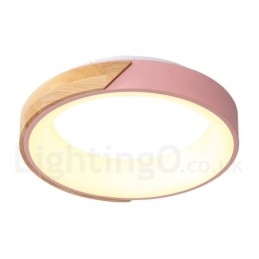 Dimmable Multi Colours Round Wood Ceiling Light with Acrylic Shade Ceiling Lamp Nordic Style