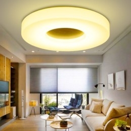 Dimmable Ultra thin Round Wood Ceiling Light with Acrylic Shade Ceiling Lamp Nordic Style