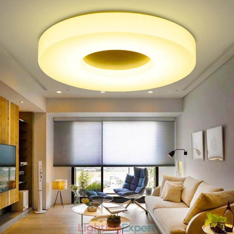 Dimmable Ultra thin Round Wood Ceiling Light with Acrylic Shade Ceiling Lamp Nordic Style