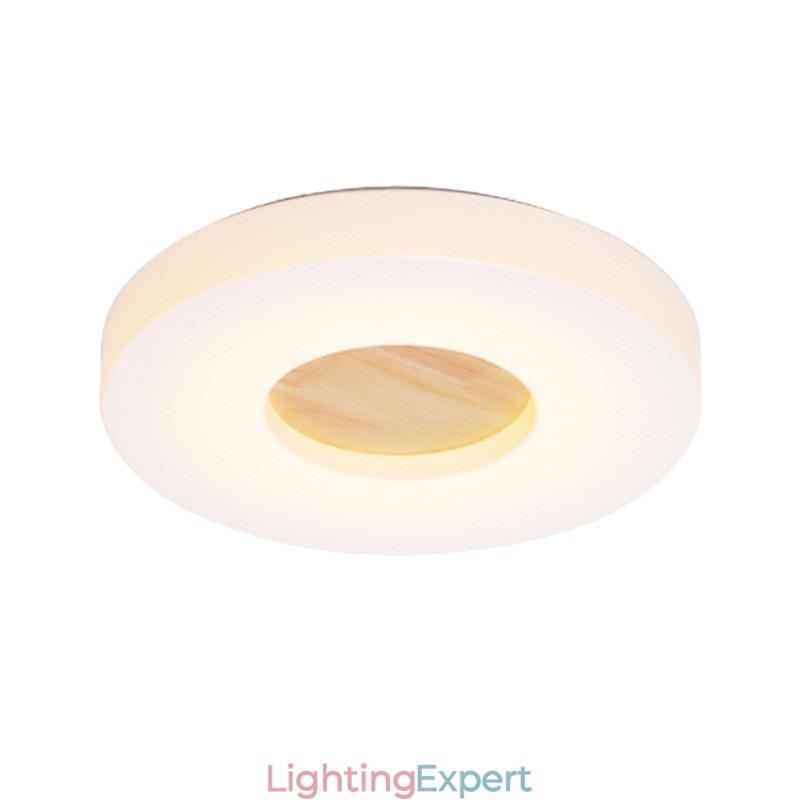 Dimmable Ultra thin Round Wood Ceiling Light with Acrylic Shade Ceiling Lamp Nordic Style