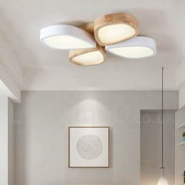 Dimmable Ultra thin Petal Wood Ceiling Light with Acrylic Shade Ceiling Lamp Nordic Style