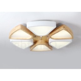 Dimmable Ultra thin Petal Wood Ceiling Light with Acrylic Shade Ceiling Lamp Nordic Style