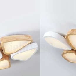 Dimmable Ultra thin Petal Wood Ceiling Light with Acrylic Shade Ceiling Lamp Nordic Style