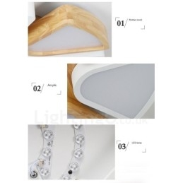 Dimmable Ultra thin Petal Wood Ceiling Light with Acrylic Shade Ceiling Lamp Nordic Style