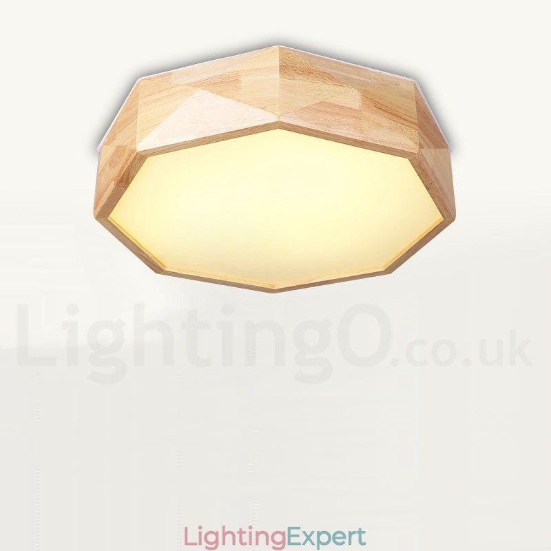 Dimmable Wood Ceiling Light with Acrylic Shade Ceiling Lamp Nordic Style