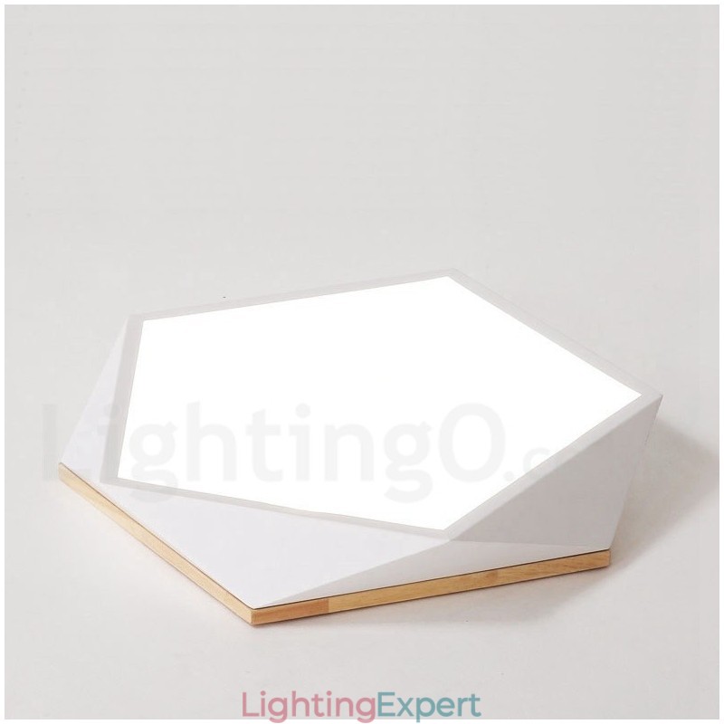 Dimmable Macaron Multi Colours Wood Ceiling Light with Acrylic Shade Ceiling Lamp Nordic Style