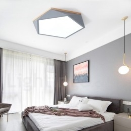Dimmable Macaron Multi Colours Wood Ceiling Light with Acrylic Shade Ceiling Lamp Nordic Style