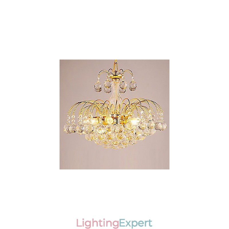European Style Luxury 3 Light Chandelier With Crystal Balls