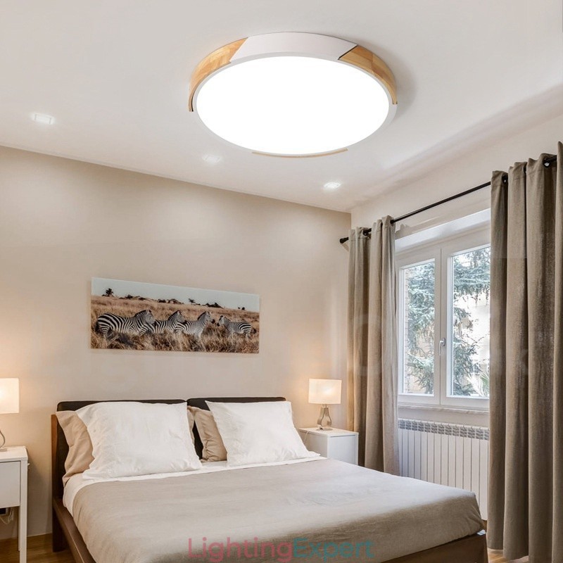 Dimmable Macaron Multi Colours Wood Ultra thin Ceiling Light with Acrylic Shade Ceiling Lamp Nordic Style