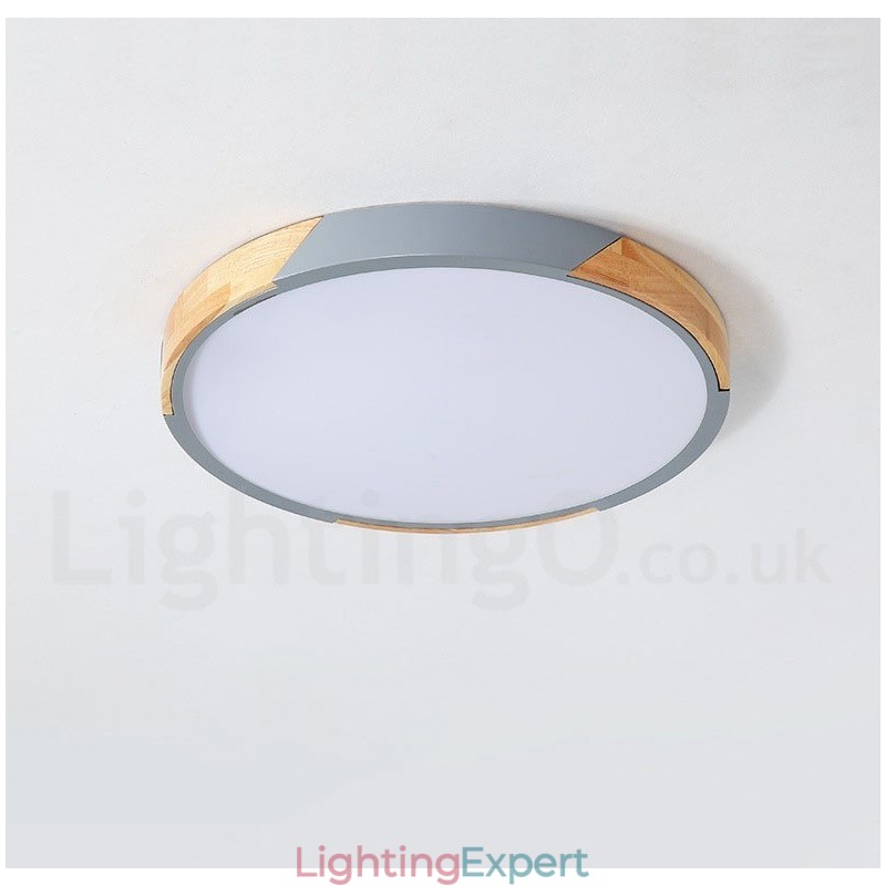 Dimmable Macaron Multi Colours Wood Ultra thin Ceiling Light with Acrylic Shade Ceiling Lamp Nordic Style