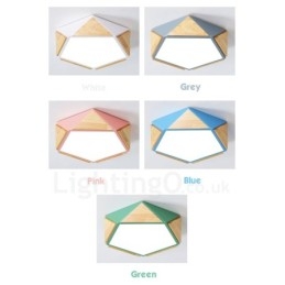 Dimmable Macaron Multi Colours Wood Ceiling Light with Acrylic Shade Ceiling Lamp Nordic Style