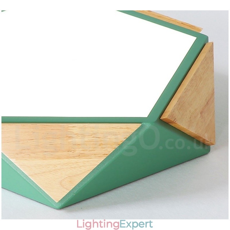 Dimmable Macaron Multi Colours Wood Ceiling Light with Acrylic Shade Ceiling Lamp Nordic Style
