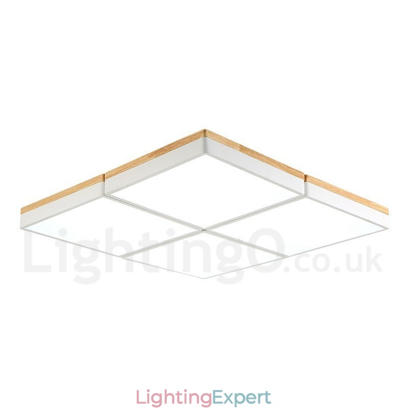 Large Square Dimmable Macaron Ultra thin Multi Colours Wood Ceiling Light with Acrylic Shade Ceiling Lamp Nordic Style