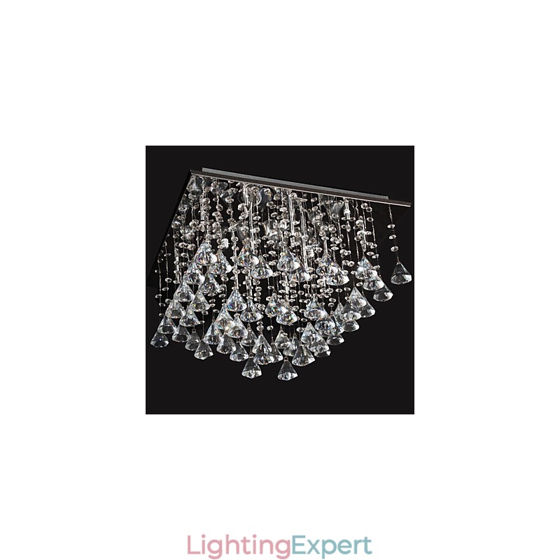 Traditional Classic Crystal Chrome Metal Chandelier